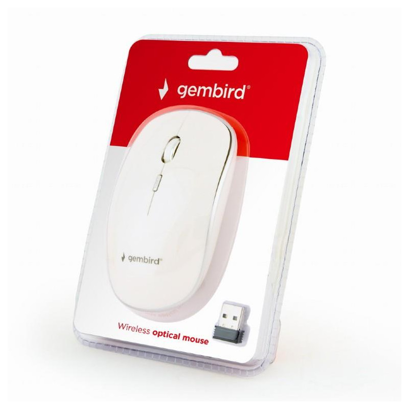 MOUSE USB OPTICAL WRL/WHITE MUSW-4B-01-W GEMBIRD
