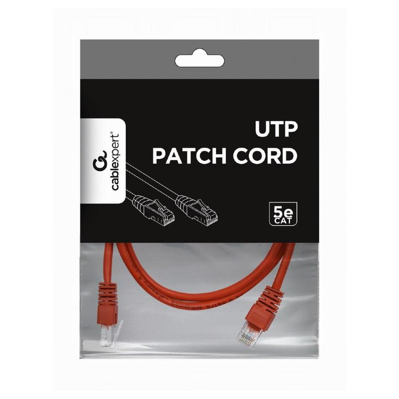 PATCH CABLE CAT5E UTP 2M/RED PP12-2M/R GEMBIRD