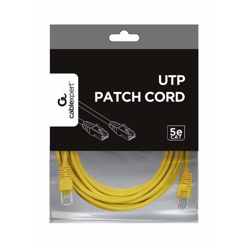 PATCH CABLE CAT5E UTP 5M/YELLOW PP12-5M/Y GEMBIRD