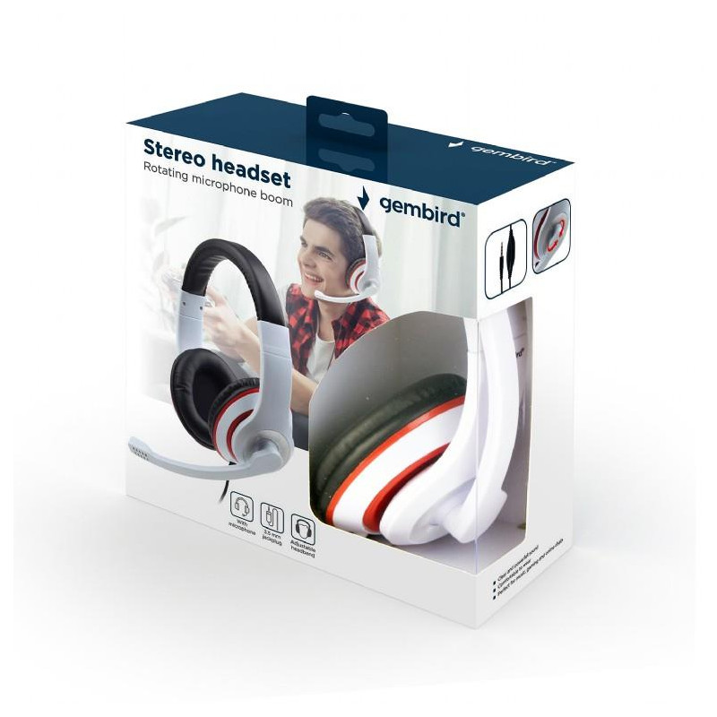 HEADSET STEREO WHITE/MHS-03-WTRDBK GEMBIRD