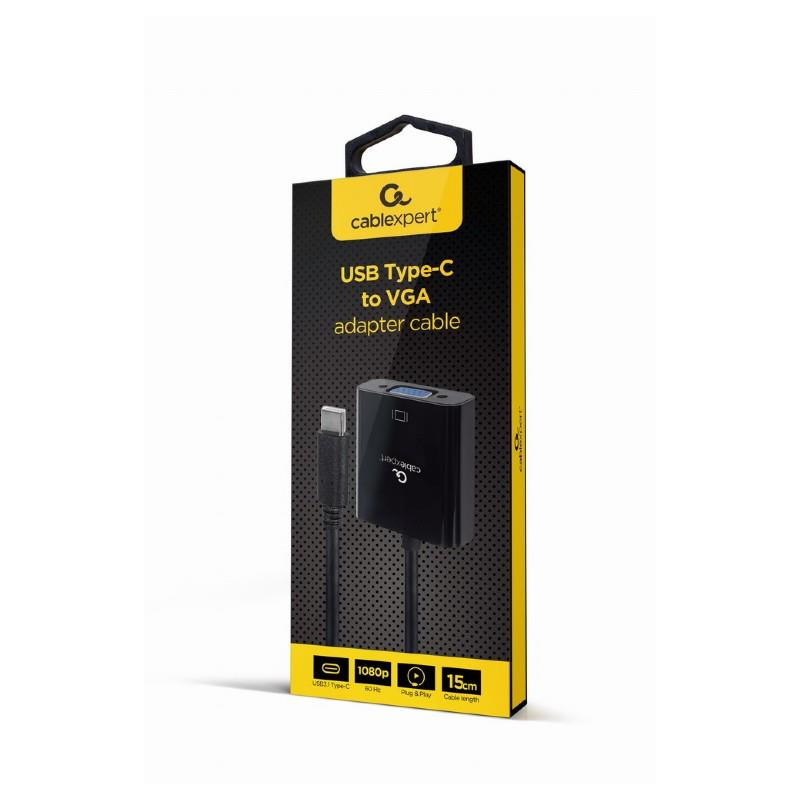 I/O ADAPTER USB-C TO VGA/A-CM-VGAF-01 GEMBIRD