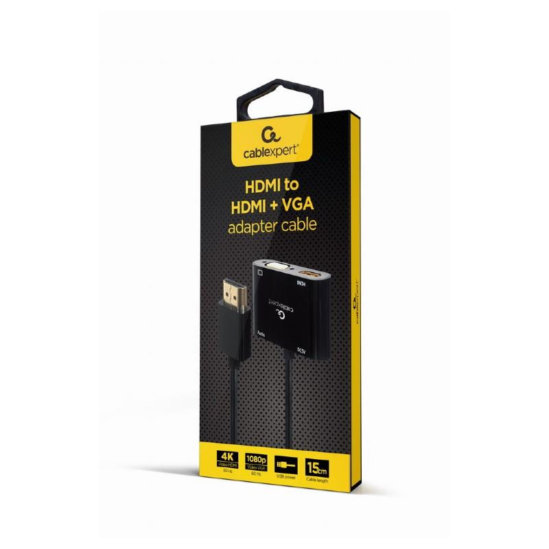 I/O ADAPTER HDMI TO HDMI/VGA/A-HDMIM-HDMIFVGAF-01 GEMBIRD