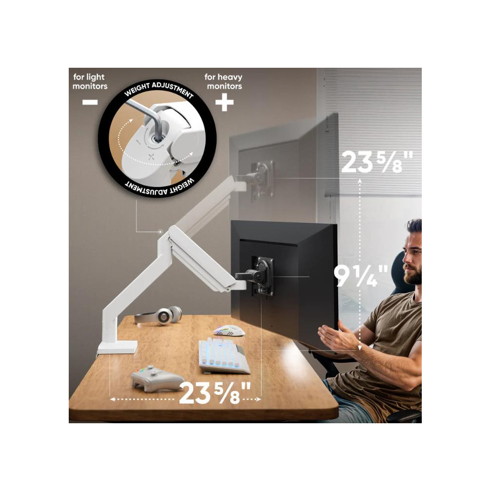 MONITOR ACC DESK MOUNT/15-42" BLK/WHT G110-BW ONKRON