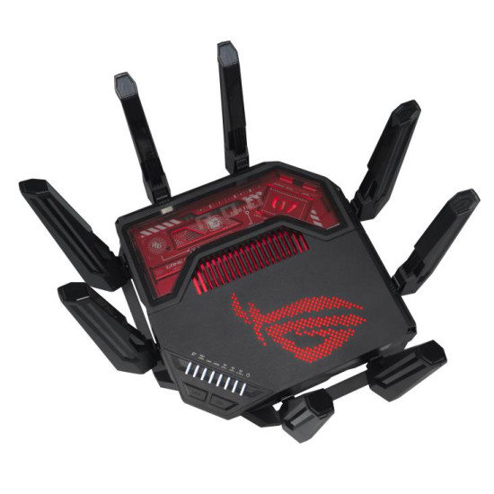 Wireless Router ASUS Wireless Router 19000 Mbps Wi-Fi 6 Wi-Fi 7 IEEE 802.11a IEEE 802.11b IEEE 802.11g IEEE 802.11n IEEE 802.11ac IEEE 802.11ax USB 2.0 USB 3.2 1x10/100/1000M 1x2.5GbE 1x10GbE Number of antennas 8 GT-BE19000