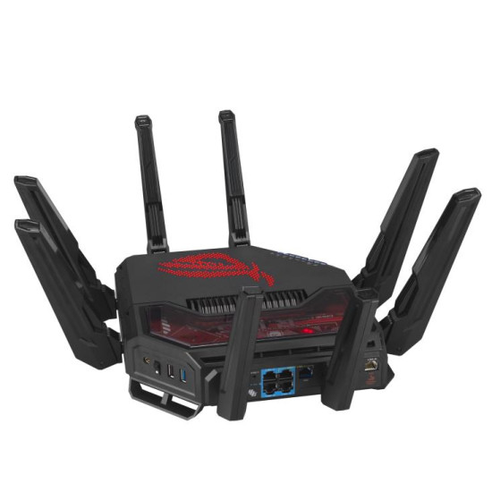 Wireless Router ASUS Wireless Router 19000 Mbps Wi-Fi 6 Wi-Fi 7 IEEE 802.11a IEEE 802.11b IEEE 802.11g IEEE 802.11n IEEE 802.11ac IEEE 802.11ax USB 2.0 USB 3.2 1x10/100/1000M 1x2.5GbE 1x10GbE Number of antennas 8 GT-BE19000