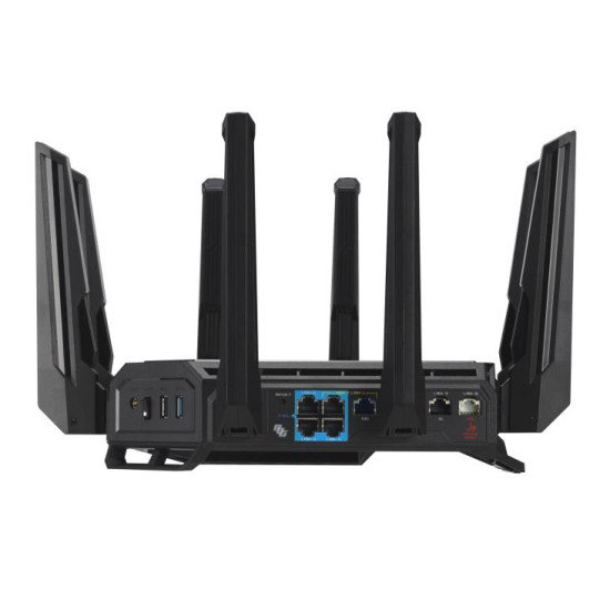 Wireless Router ASUS Wireless Router 19000 Mbps Wi-Fi 6 Wi-Fi 7 IEEE 802.11a IEEE 802.11b IEEE 802.11g IEEE 802.11n IEEE 802.11ac IEEE 802.11ax USB 2.0 USB 3.2 1x10/100/1000M 1x2.5GbE 1x10GbE Number of antennas 8 GT-BE19000
