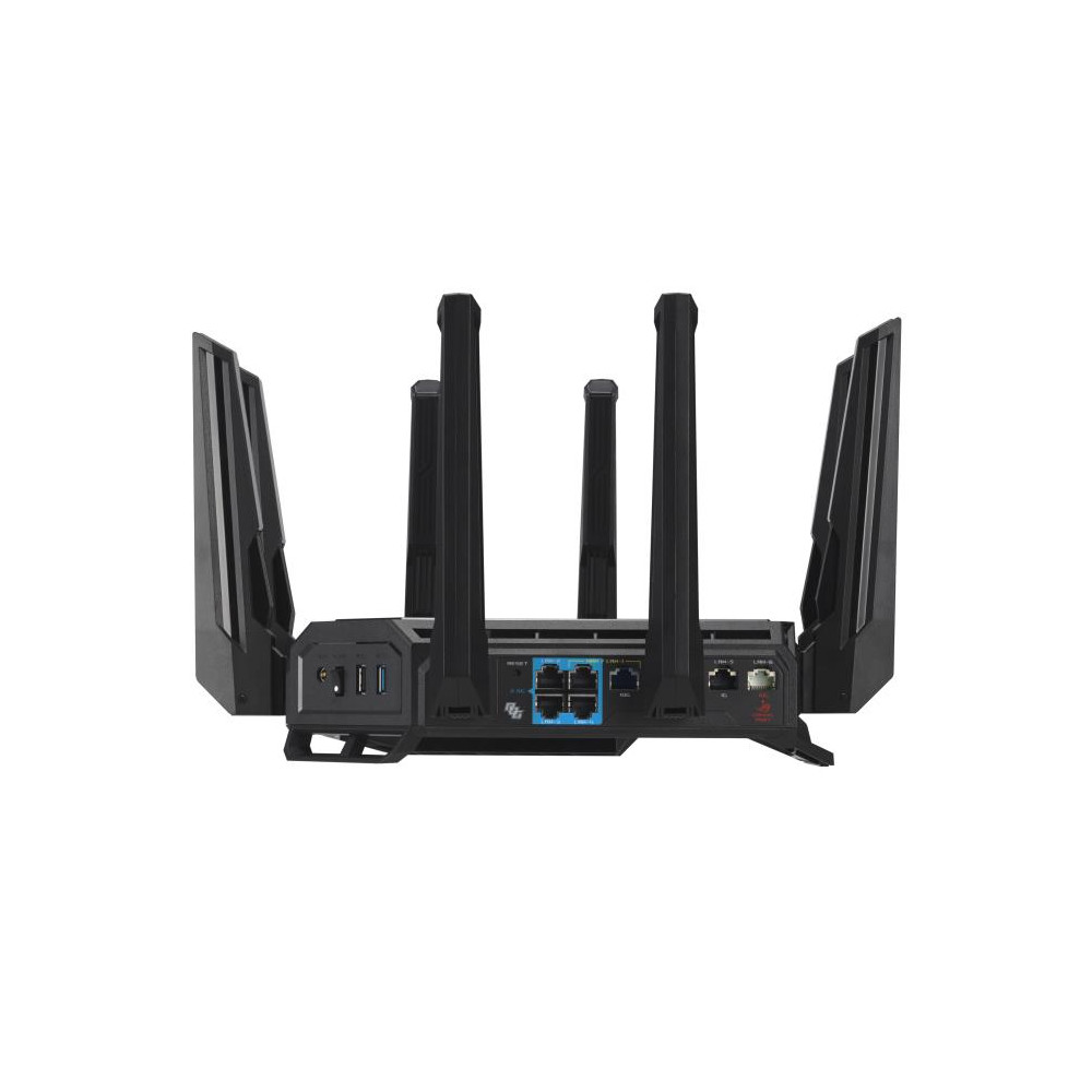 Wireless Router ASUS Wireless Router 19000 Mbps Wi-Fi 6 Wi-Fi 7 IEEE 802.11a IEEE 802.11b IEEE 802.11g IEEE 802.11n IEEE 802.11ac IEEE 802.11ax USB 2.0 USB 3.2 1x10/100/1000M 1x2.5GbE 1x10GbE Number of antennas 8 GT-BE19000