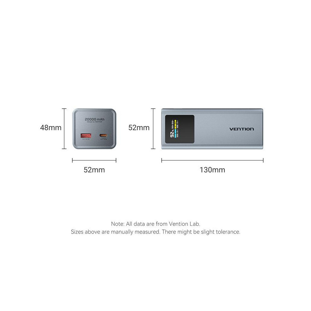 POWER BANK USB 20000MAH 100W/FKCH0 VENTION