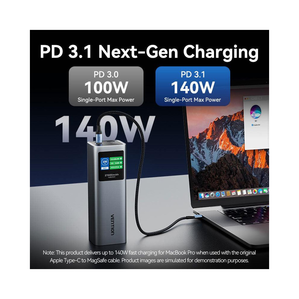POWER BANK USB 27000MAH 140W/FKEH0 VENTION