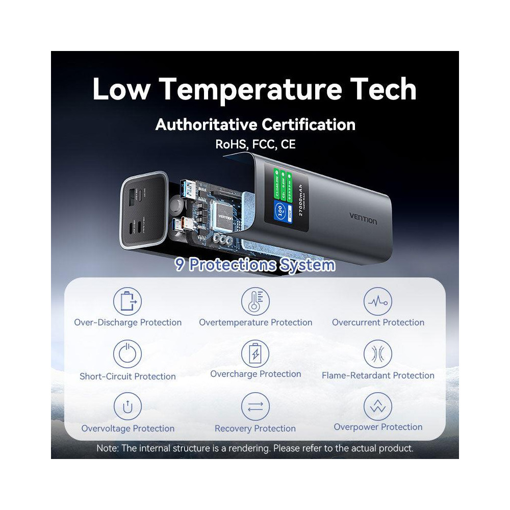 POWER BANK USB 27000MAH 140W/FKEH0 VENTION