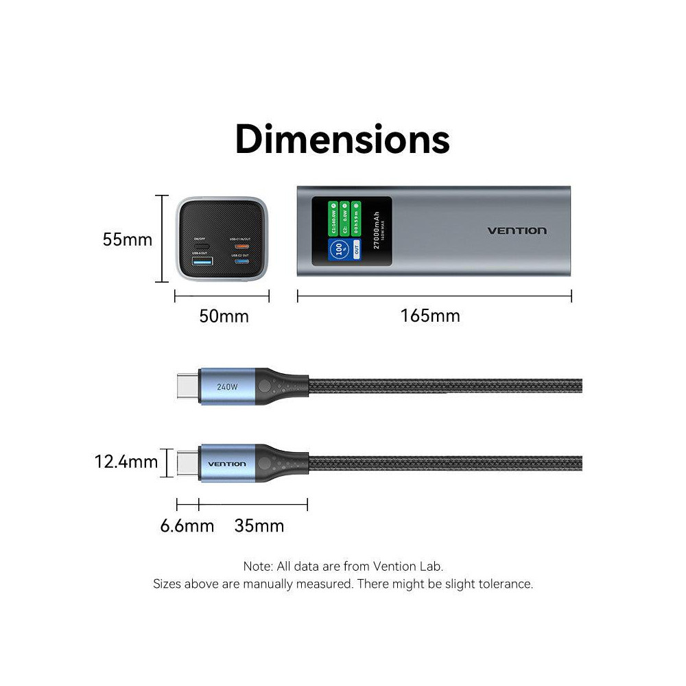 POWER BANK USB 27000MAH 140W/FKEH0 VENTION