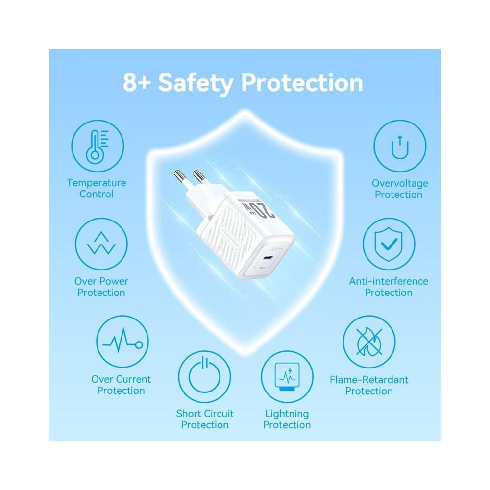 MOBILE CHARGER WALL USB-C/20W TZ-FEPW0-EU-01 VENTION