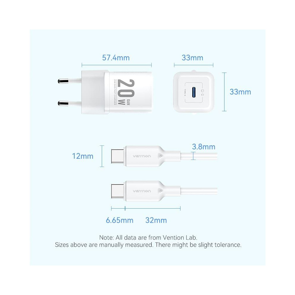 MOBILE CHARGER WALL USB-C/20W TZ-FEPW0-EU-01 VENTION