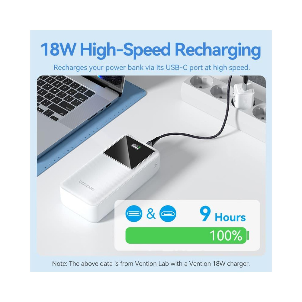 POWER BANK USB 30000MAH 22.5W/BLACK FHMB0 VENTION