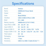 POWER BANK USB 30000MAH 22.5W/BLACK FHMB0 VENTION