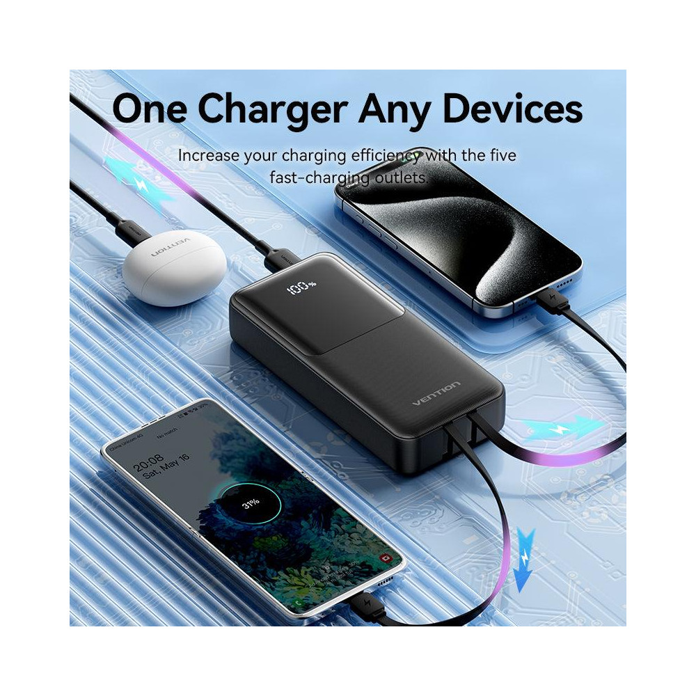 POWER BANK USB 20000MAH 22.5W/BLACK FHPB0 VENTION