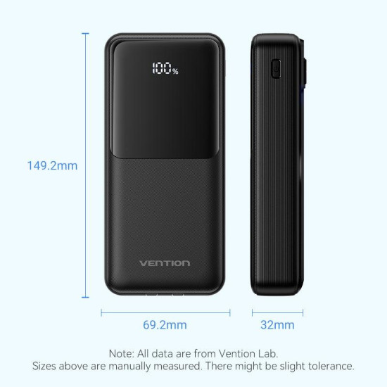 POWER BANK USB 20000MAH 22.5W/BLACK FHPB0 VENTION