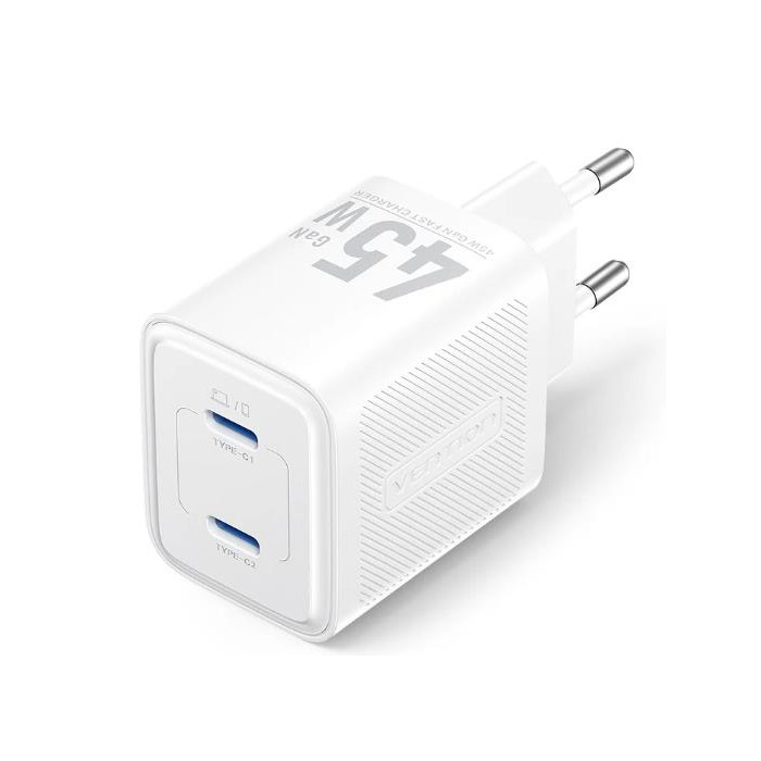 MOBILE CHARGER WALL 45W USB-C/2P WHITE FEFW0-EU VENTION