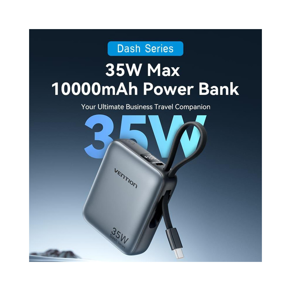 POWER BANK USB 10000MAH 35W/MINI GRAY FHEH0 VENTION
