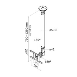 TV SET ACC CEILING MOUNT 10-26/FPMA-C100SILVER NEOMOUNTS