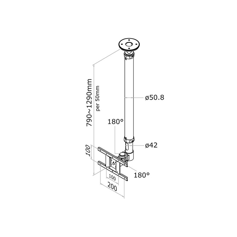 TV SET ACC CEILING MOUNT 10-26/FPMA-C100WHITE NEOMOUNTS
