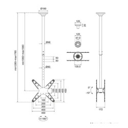 TV SET ACC CEILING MOUNT 32-75/FPMA-C340DBLACK NEOMOUNTS