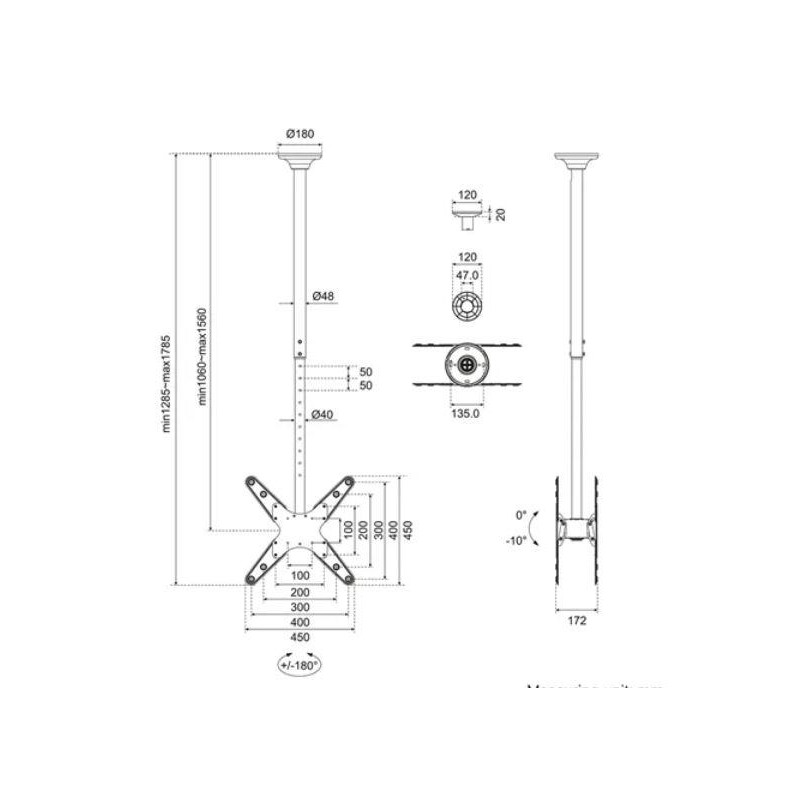 TV SET ACC CEILING MOUNT 32-75/FPMA-C340DBLACK NEOMOUNTS