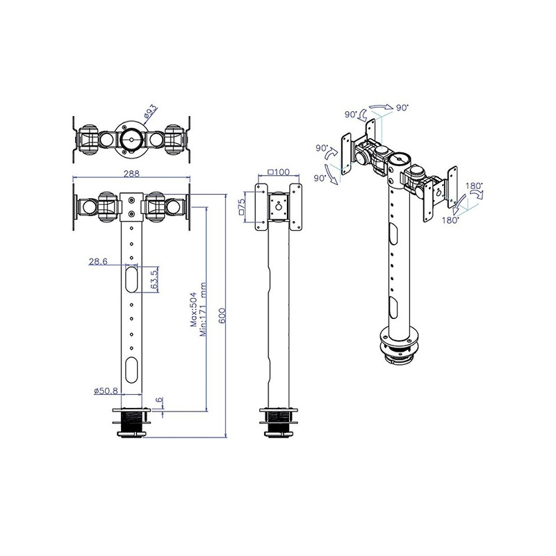 TV SET ACC DESK MOUNT BLACK/FPMA-D050DBLACK NEOMOUNTS