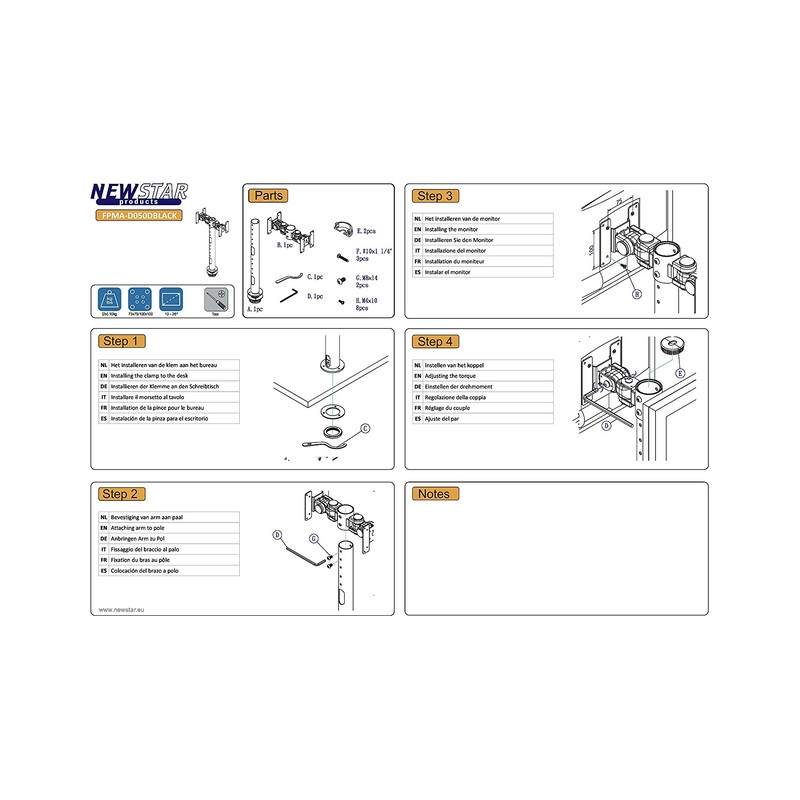 TV SET ACC DESK MOUNT BLACK/FPMA-D050DBLACK NEOMOUNTS