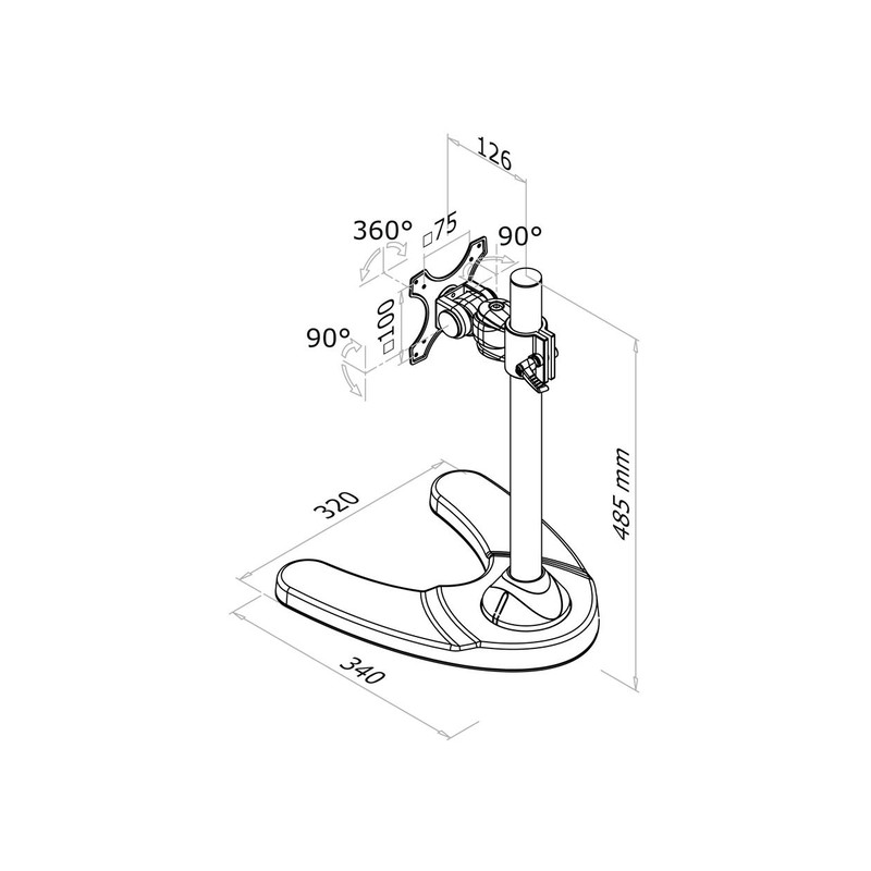 TV SET ACC DESK MOUNT BLACK/10-30" FPMA-D700 NEOMOUNTS