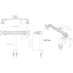 TV SET ACC DESK MOUNT BLACK/19-27" FPMA-D700D NEOMOUNTS