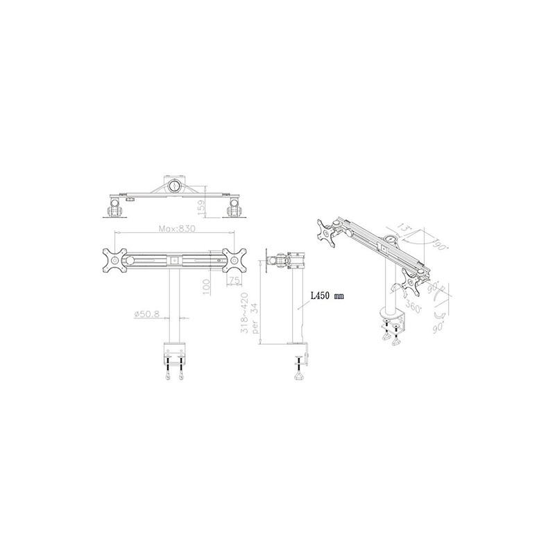 TV SET ACC DESK MOUNT BLACK/19-27" FPMA-D700D NEOMOUNTS