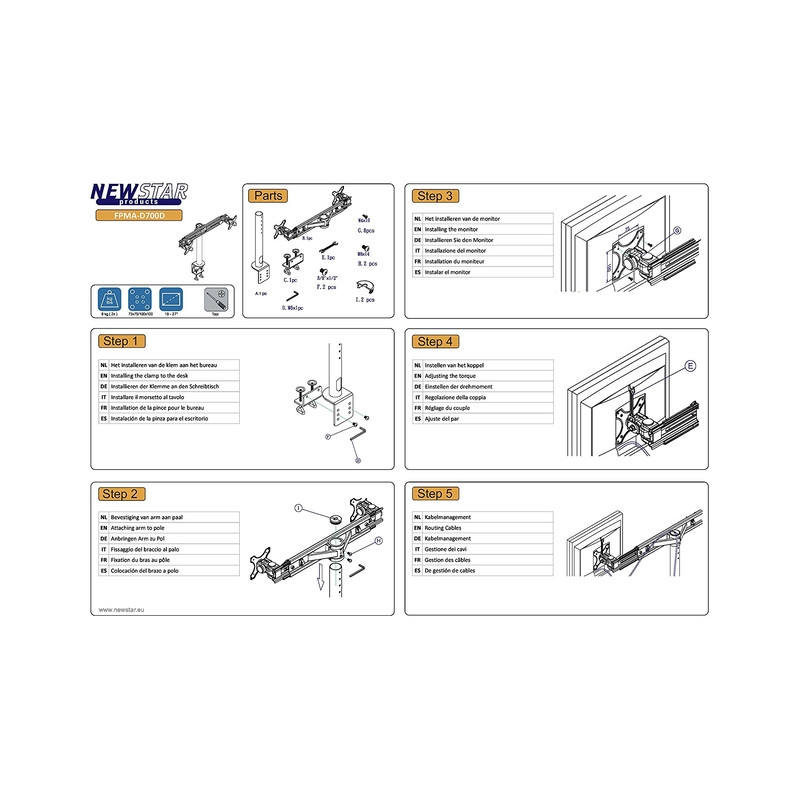 TV SET ACC DESK MOUNT BLACK/19-27" FPMA-D700D NEOMOUNTS