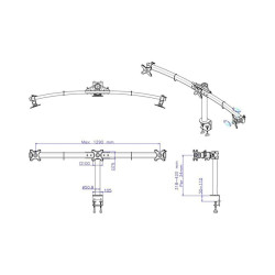 TV SET ACC DESK MOUNT BLACK/19-27" FPMA-D700D3 NEOMOUNTS