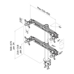 TV SET ACC DESK MOUNT BLACK/19-27" FPMA-D700D4 NEOMOUNTS