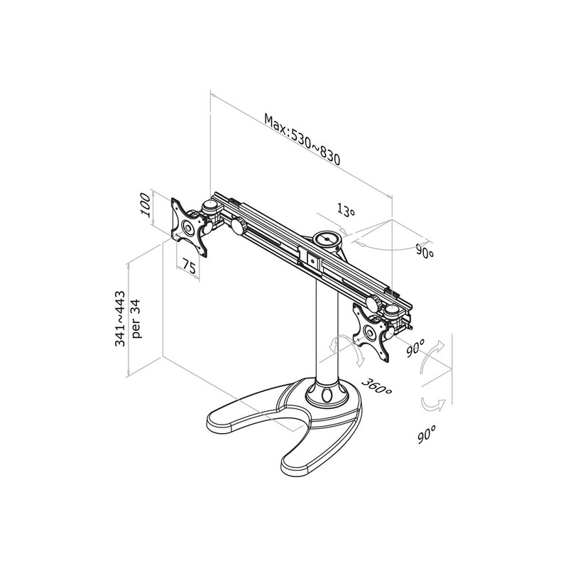 TV SET ACC DESK MOUNT BLACK/19-27" FPMA-D700DD NEOMOUNTS