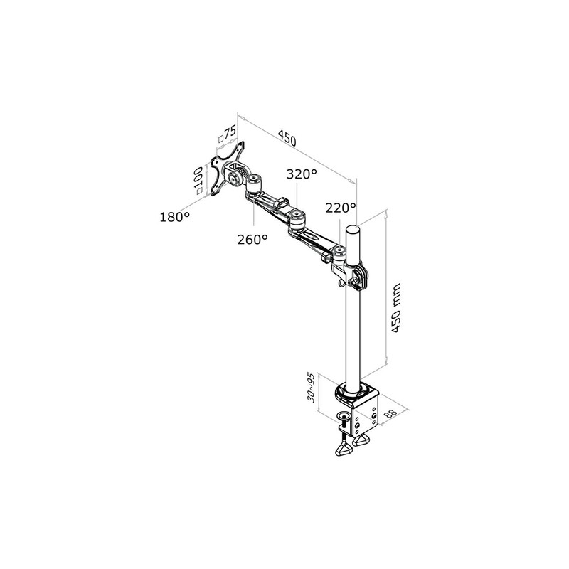 TV SET ACC DESK MOUNT SILVER/10-26" FPMA-D935 NEOMOUNTS