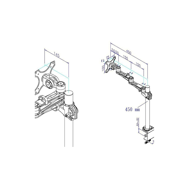 TV SET ACC DESK MOUNT SILVER/10-26" FPMA-D935 NEOMOUNTS