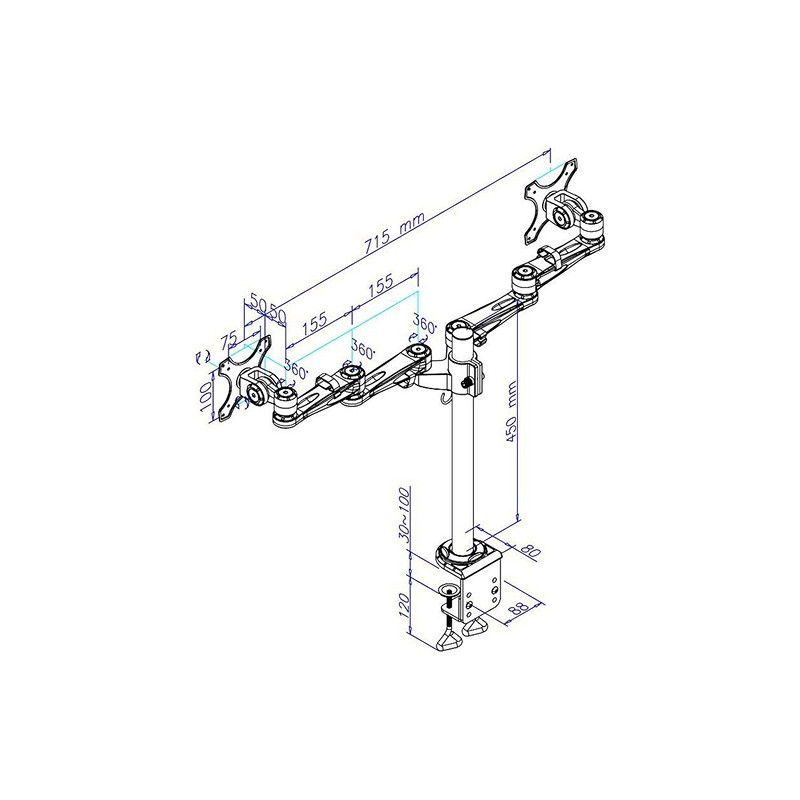 TV SET ACC DESK MOUNT SILVER/10-26" FPMA-D935D NEOMOUNTS