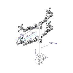 TV SET ACC DESK MOUNT SILVER/10-26" FPMA-D935D4 NEOMOUNTS