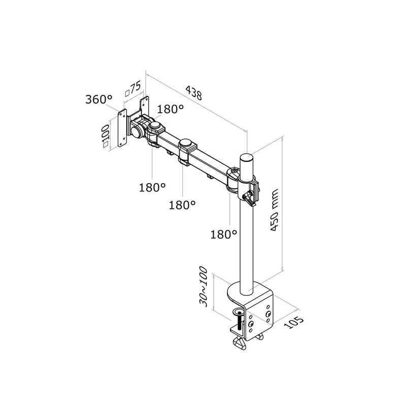 TV SET ACC DESK MOUNT BLACK/10-26" FPMA-D960 NEOMOUNTS