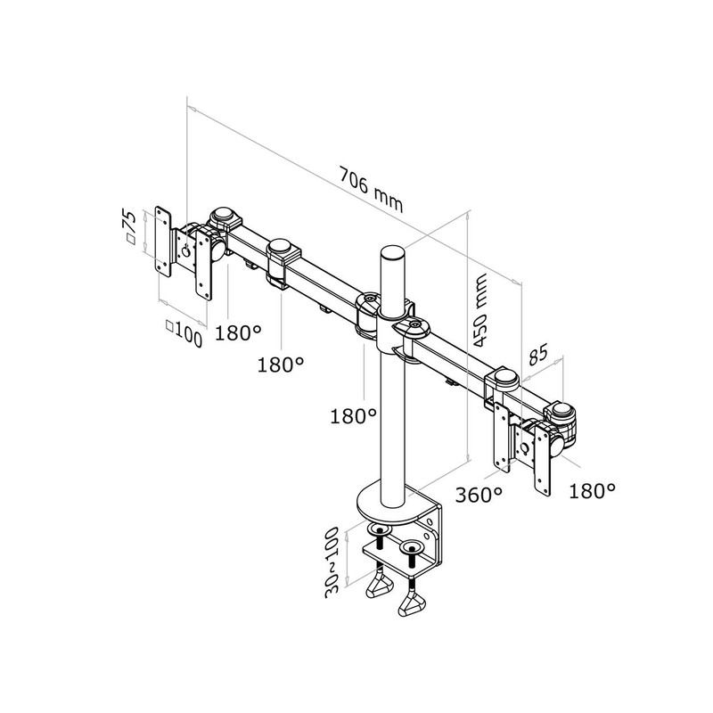 TV SET ACC DESK MOUNT BLACK/10-26" FPMA-D960D NEOMOUNTS