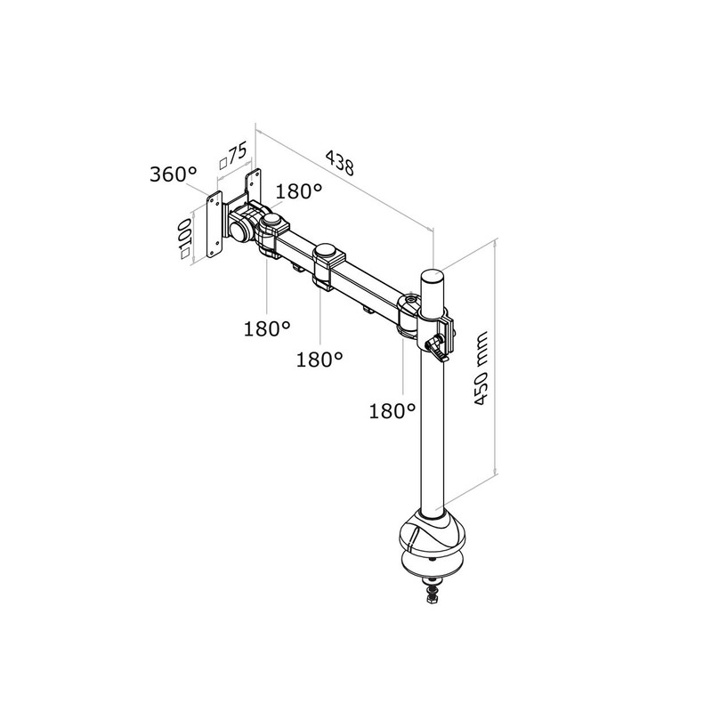 TV SET ACC DESK MOUNT BLACK/10-30" FPMA-D960G NEOMOUNTS