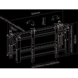 TV SET ACC WALL MOUNT BLACK/LED-VW2000BLACK NEOMOUNTS