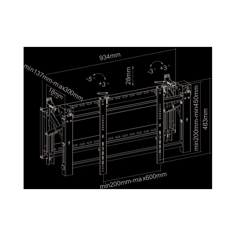 TV SET ACC WALL MOUNT BLACK/LED-VW2000BLACK NEOMOUNTS